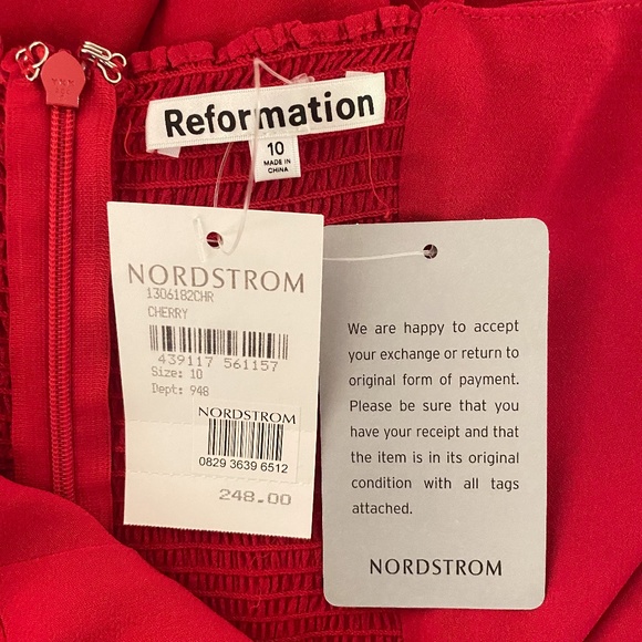 NEW Reformation Kourtney Dress Cherry 10 - Picture 12 of 17